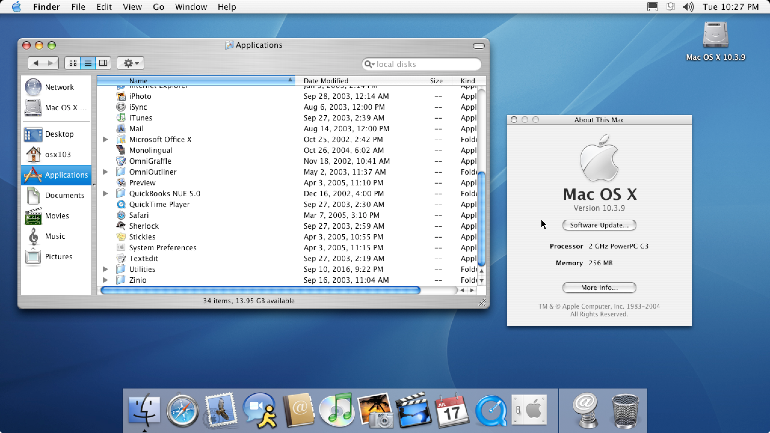 free software for mac os x 10.3.5