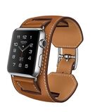 Silver Apple Watch Hermes with Stainless Steel Case and Cuff Hermes Brown Band