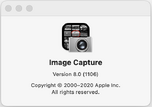 About Image Capture Version 8.0 (1106) (Year 2020)