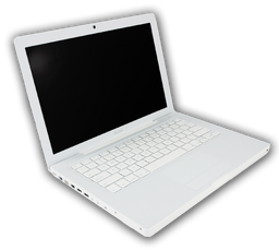 2009 white macbook side view