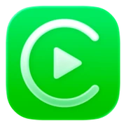 The CarPlay Logo - A green background with the letter C and a triangle in the center.