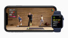 Apple Fitness+ workout on iPhone and Apple Watch