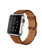 Silver Apple Watch Hermes with Stainless Steel Case and Single Strap Hermes Brown Band