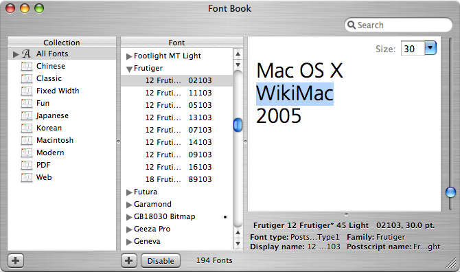mac font book for pdf