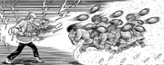Ippo getting past Kamogawa's extended lefts