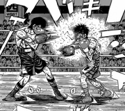 Ippo being outclassed by Alfredo