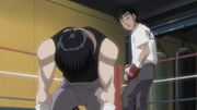 Ippo winning against Miyata in their second spar