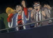 Ippo's teacher cheering for Ippo