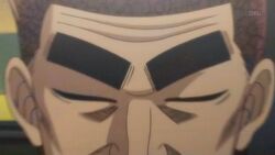 Aoki with marker-drawn eyebrows after Takamura shaved them off.