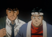 Fujii and Umezawa watch Ippo fight Ponchai