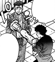 Sanada meeting Karasawa as his match against Ippo was announced