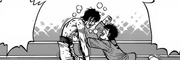 Ippo celebrating with Kimura after Ippo won his frst match as a second