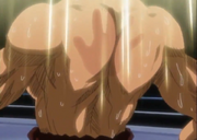 Ippo's back with Kamogawa's hand print after he slapped him