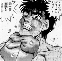 Ippo blocking with his glove