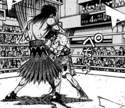 Ippo touching Wally's body for the first time