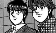 Miyata and Itagaki watching Ippo's match against Kojima