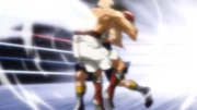 Yamada hitting Ippo with the solar plexus blow