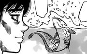 Reiko splashing to let Kimura know it needs food