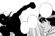 Miyata explaining Dragon's use of the long left hook