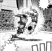 Ippo hit by the Tornado Jolt