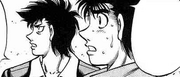 Ippo and Sendō watching Itagaki and Hoshi's match