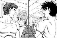 Ippo meeting Sanada at the weigh-in