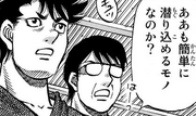 Sendō and Yanaoka watching Ippo and Volg spar