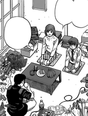 Takamura being visited by his family before his match against Dragon