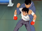 Takamura stops Ippo from hurting his fists