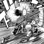 Itagaki defeating Kaonar