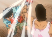 Takamura sparring with Ippo to show him Sakki