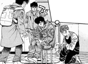 Takamura making fun of Yagi's chair pun