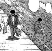 Takamura asking Sendō if Ippo is weaker