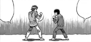 Itagaki explaining how to beat southpaws to Ippo
