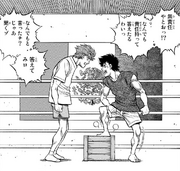 Sendō and Volg arguing about Ippo