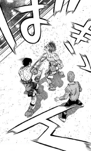 Alfredo counters Ippo's right straight