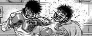 Ippo and Sendō sparring after watching Volg's title match