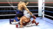 Sawamura hitting Ippo while he is down