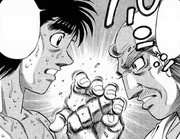 Kamogawa telling Ippo he did a good job against Karasawa