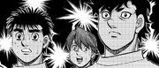 Ippo, Itagaki, and Sendō finding out Ricardo's next opponent is Wally