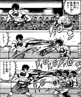 Mashiba attacks while Ippo can't judge the distance