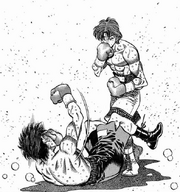 Itagaki defeating Makino