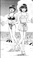 Tomiko and Kumi at the Beach