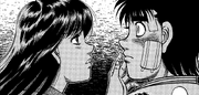 Kumi checking on Ippo's face