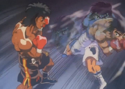 Ippo using the Dempsey Roll on Ponchai