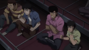 Ippo, Aoki, Kimura, and Takamura watching Ricardo vs Date