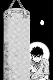 Ippo realising that it is only him not moving