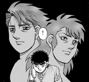 Ippo getting a call from Sendō to go with him to Mexico to see Wally and Volg's matches