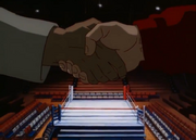 Ippo and Sendo shake hands before their fight