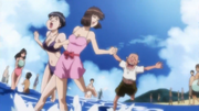 Kumi and Tomiko at the beach